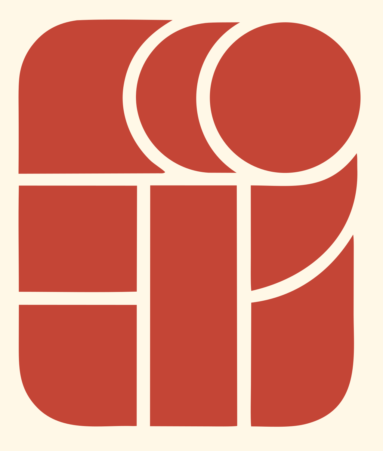 Bold Grid Padlock Mark #fff8e7/#c44536