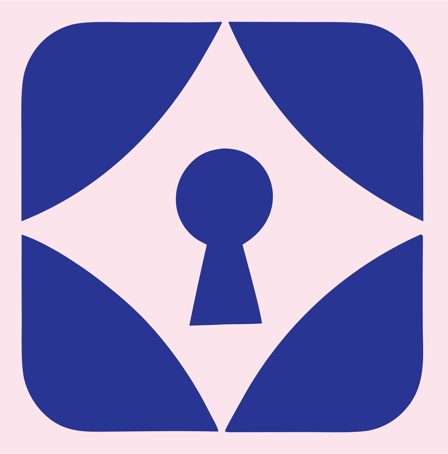 Geometric Keyhole Star Badge #fce4ec/#283593