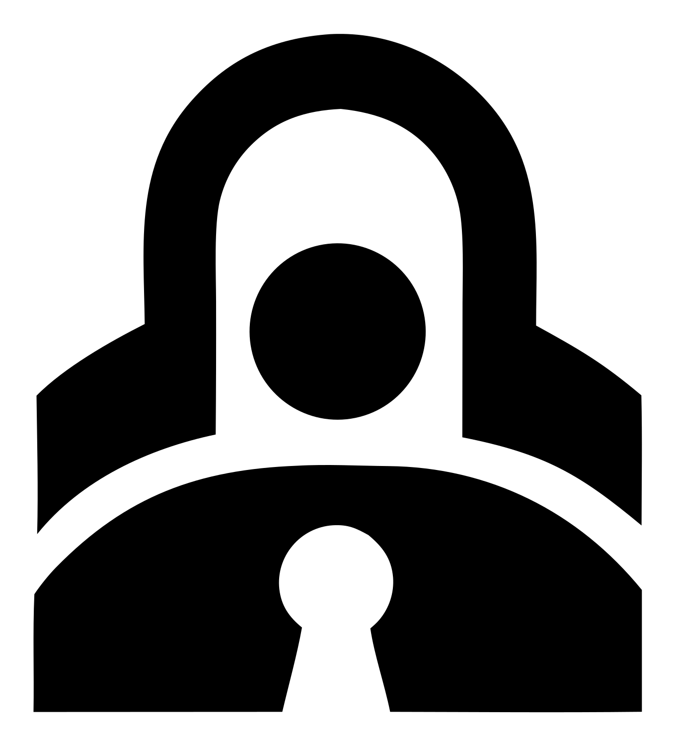Bold Padlock Keyhole Crest #ffffff/#000000