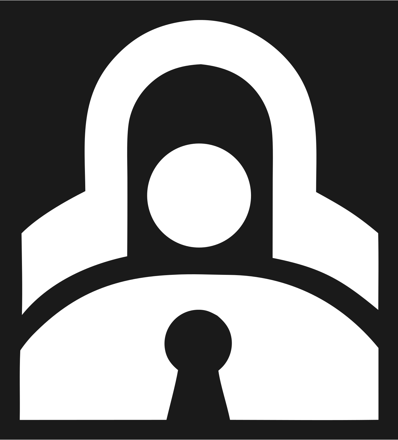 Bold Padlock Keyhole Crest #1a1a1a/#ffffff
