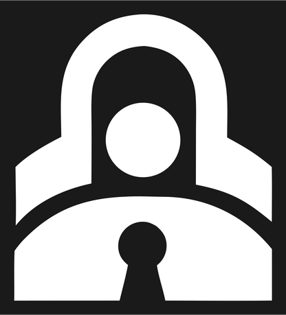 Bold Padlock Keyhole Crest #1a1a1a/#ffffff