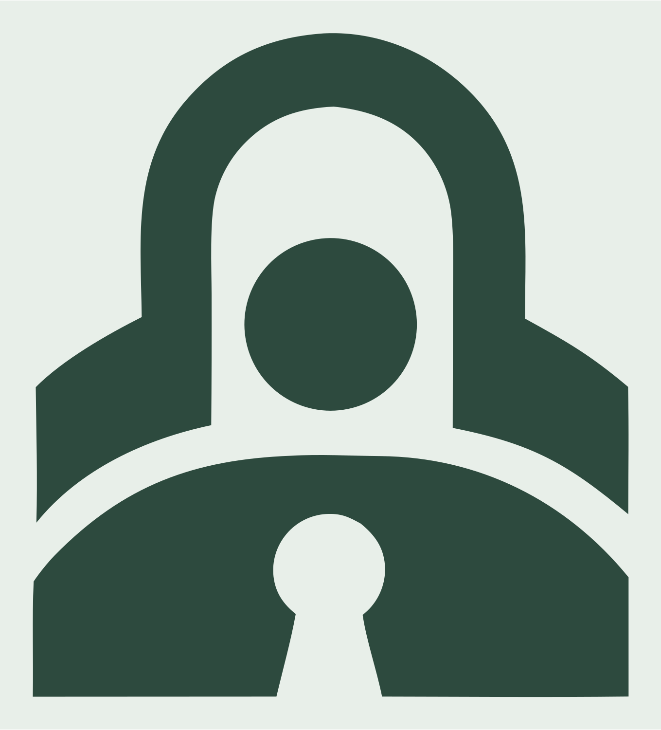 Bold Padlock Keyhole Crest #e8efe9/#2d4a3e