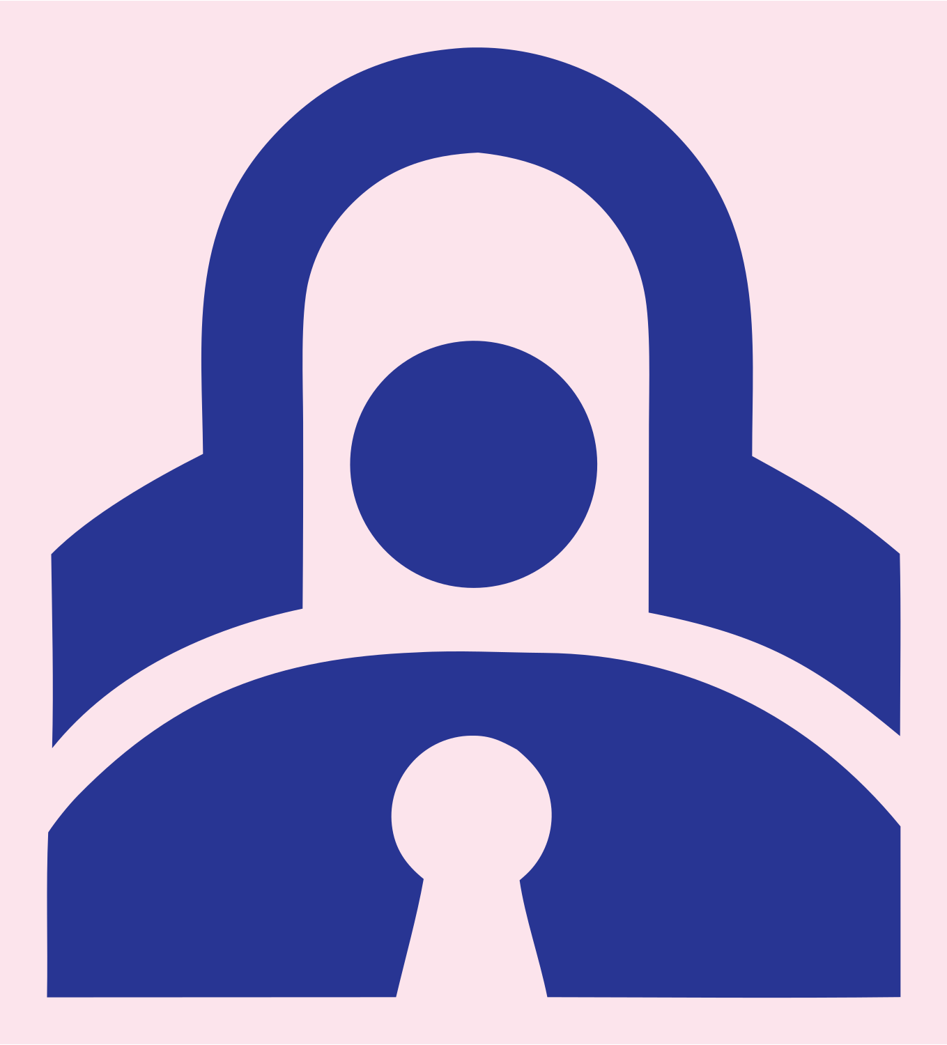 Bold Padlock Keyhole Crest #fce4ec/#283593