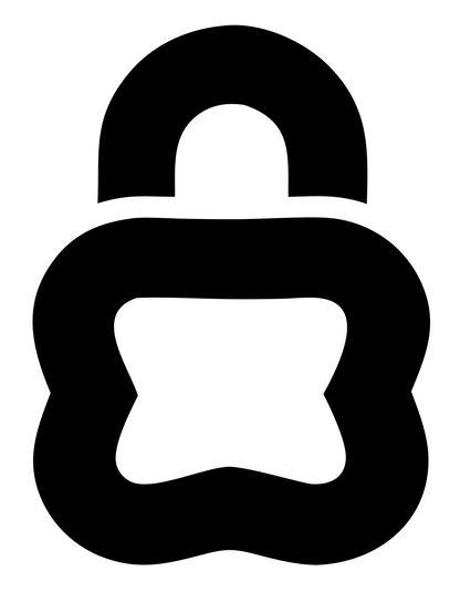 Monoline Padlock Security Mark #ffffff/#000000