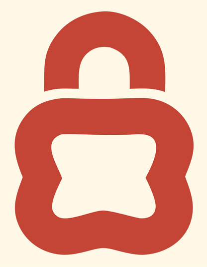 Monoline Padlock Security Mark #fff8e7/#c44536
