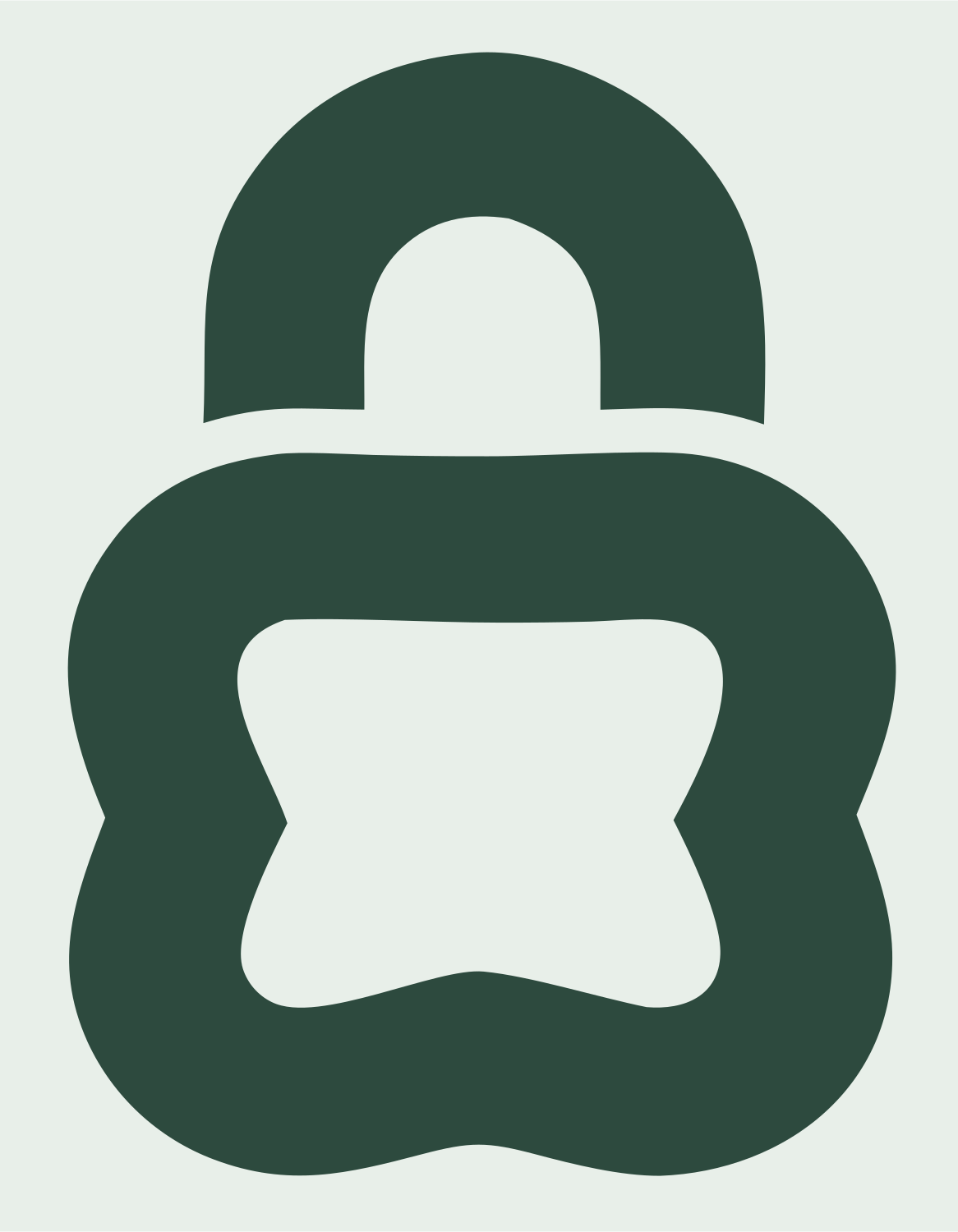 Monoline Padlock Security Mark #e8efe9/#2d4a3e