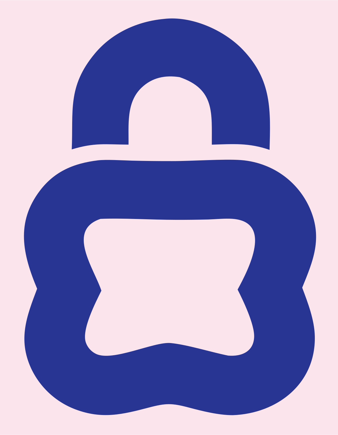Monoline Padlock Security Mark #fce4ec/#283593