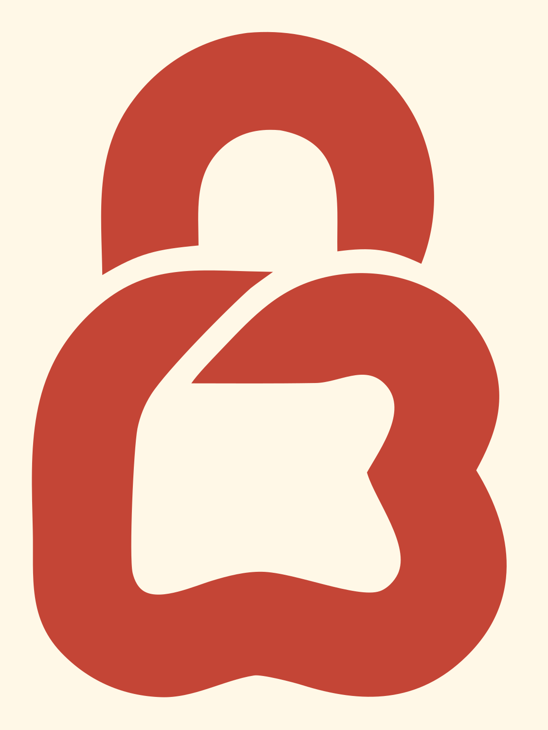 Bold Padlock Thumbs Up Logo #fff8e7/#c44536