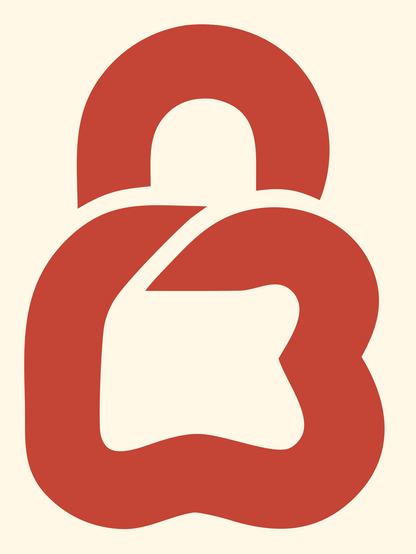Bold Padlock Thumbs Up Logo #fff8e7/#c44536