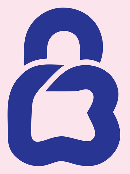 Bold Padlock Thumbs Up Logo #fce4ec/#283593