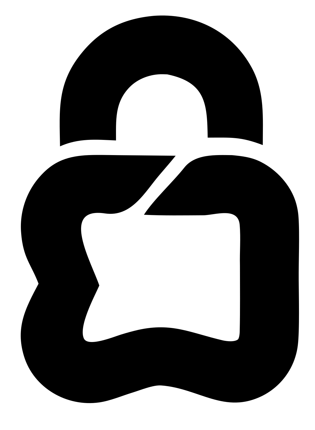 Open Padlock Star Logo #ffffff/#000000