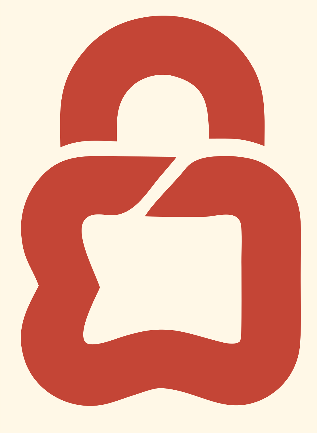 Open Padlock Star Logo #fff8e7/#c44536