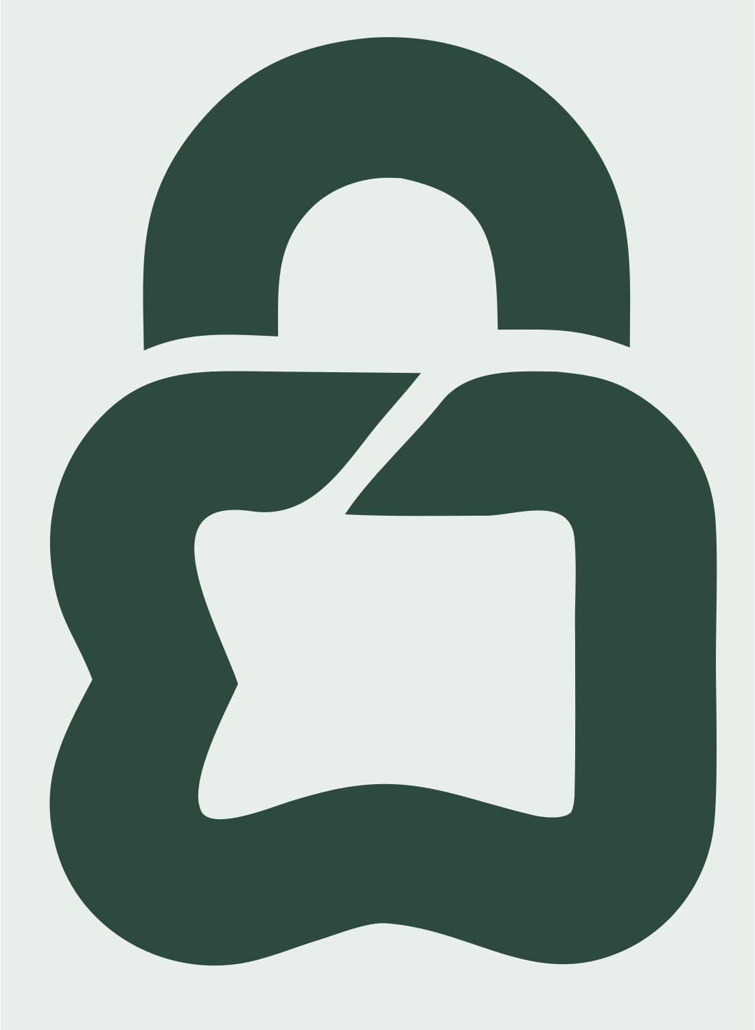 Open Padlock Star Logo #e8efe9/#2d4a3e