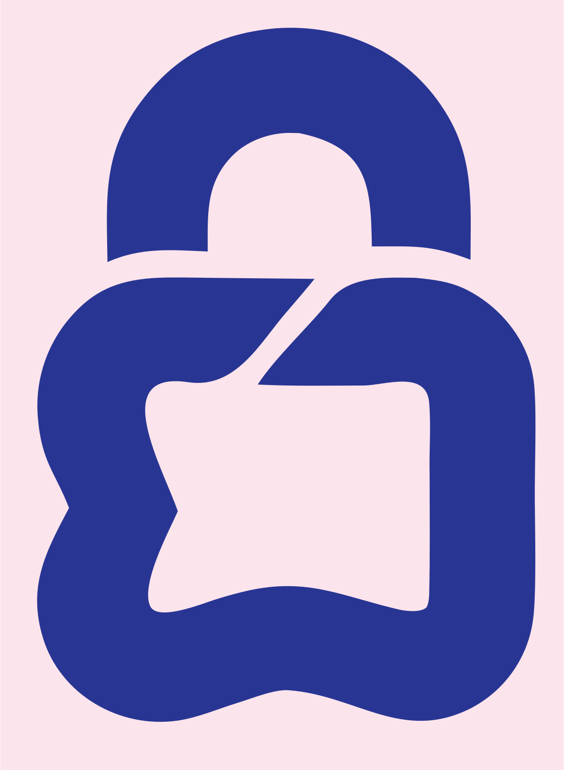 Open Padlock Star Logo #fce4ec/#283593