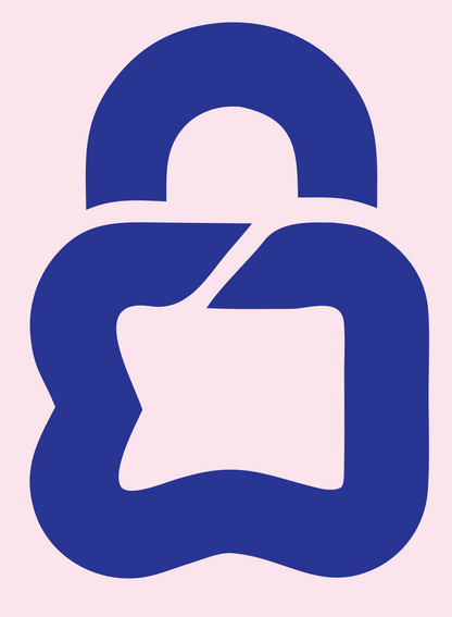 Open Padlock Star Logo #fce4ec/#283593