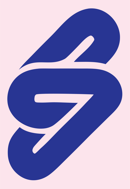 Monoline S-Shape Padlock Logo #fce4ec/#283593