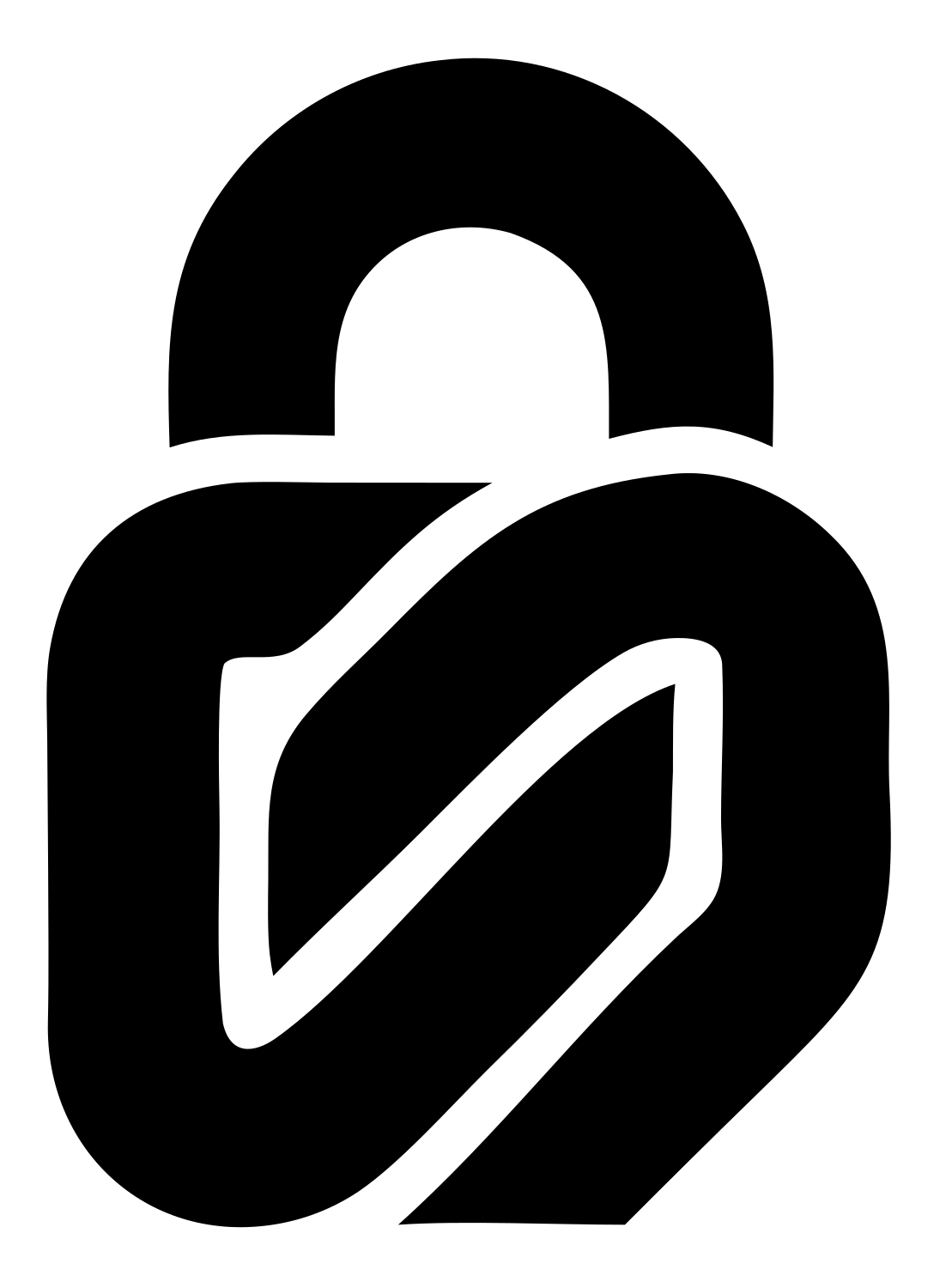Monoline Leaf Padlock Logo #ffffff/#000000