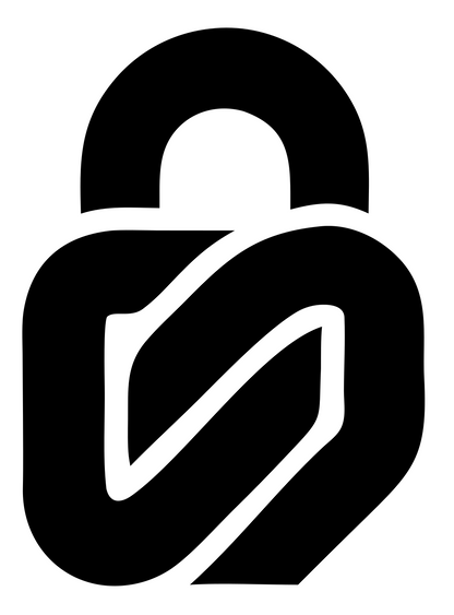 Monoline Leaf Padlock Logo #ffffff/#000000