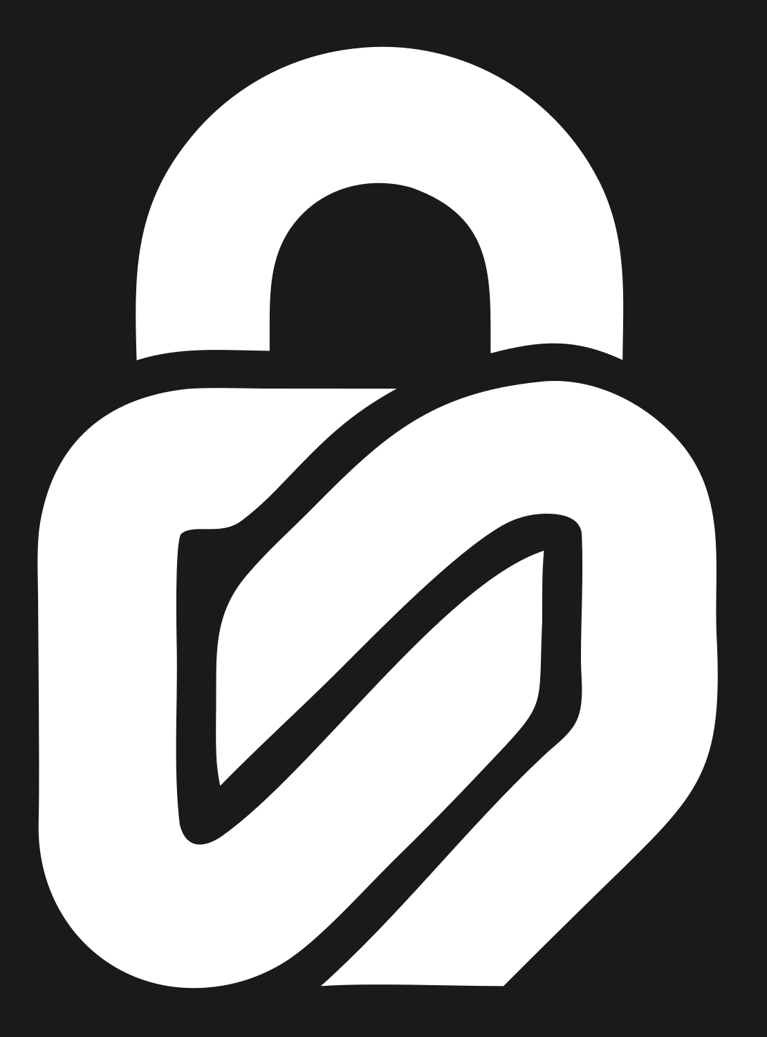 Monoline Leaf Padlock Logo #1a1a1a/#ffffff