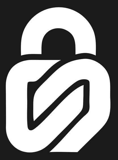 Monoline Leaf Padlock Logo #1a1a1a/#ffffff