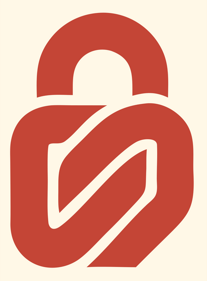 Monoline Leaf Padlock Logo #fff8e7/#c44536