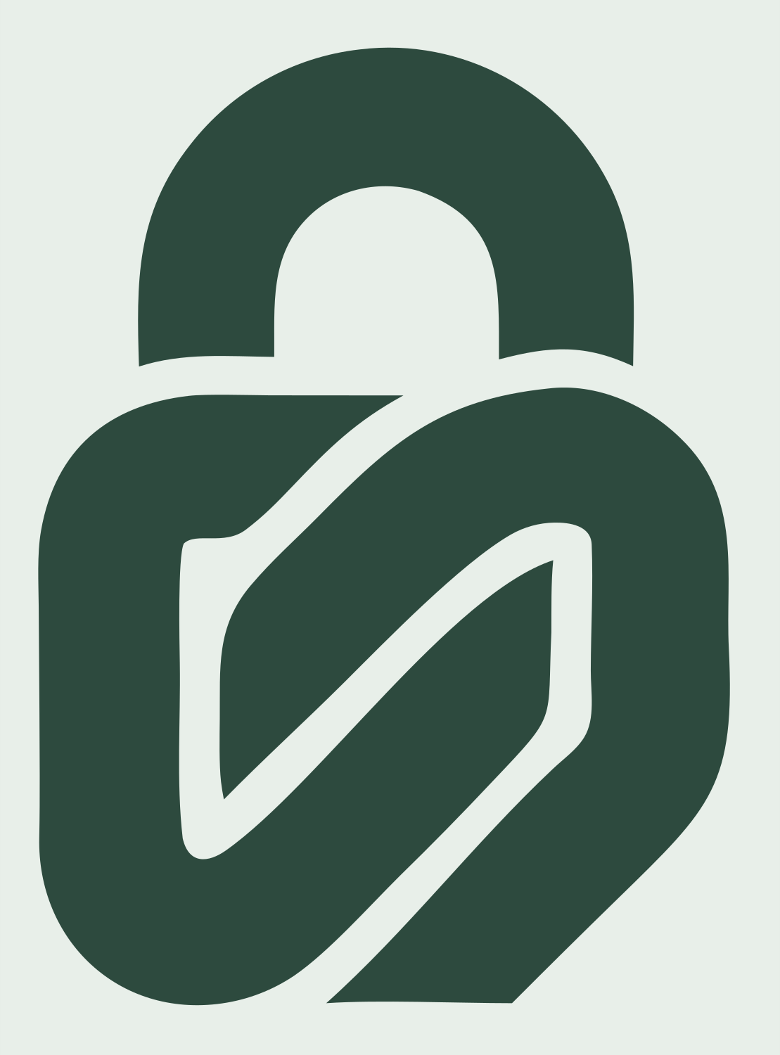 Monoline Leaf Padlock Logo #e8efe9/#2d4a3e