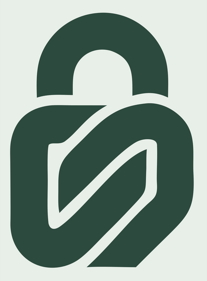 Monoline Leaf Padlock Logo #e8efe9/#2d4a3e