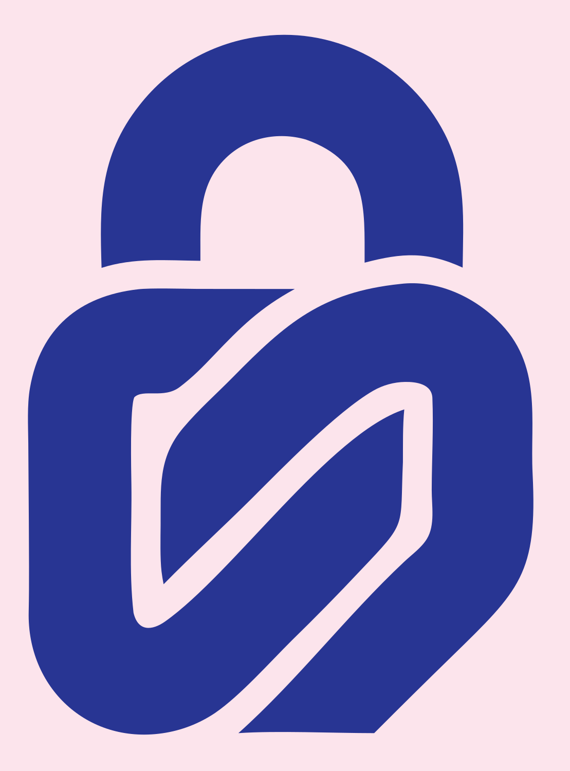 Monoline Leaf Padlock Logo #fce4ec/#283593