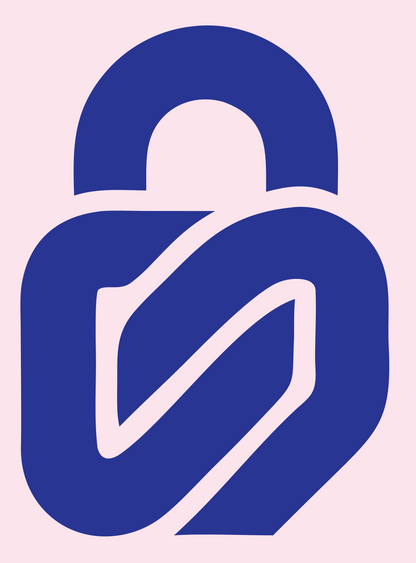 Monoline Leaf Padlock Logo #fce4ec/#283593
