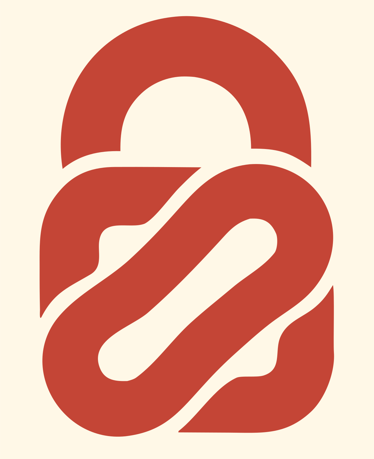 Monoline Padlock Edit Mark #fff8e7/#c44536