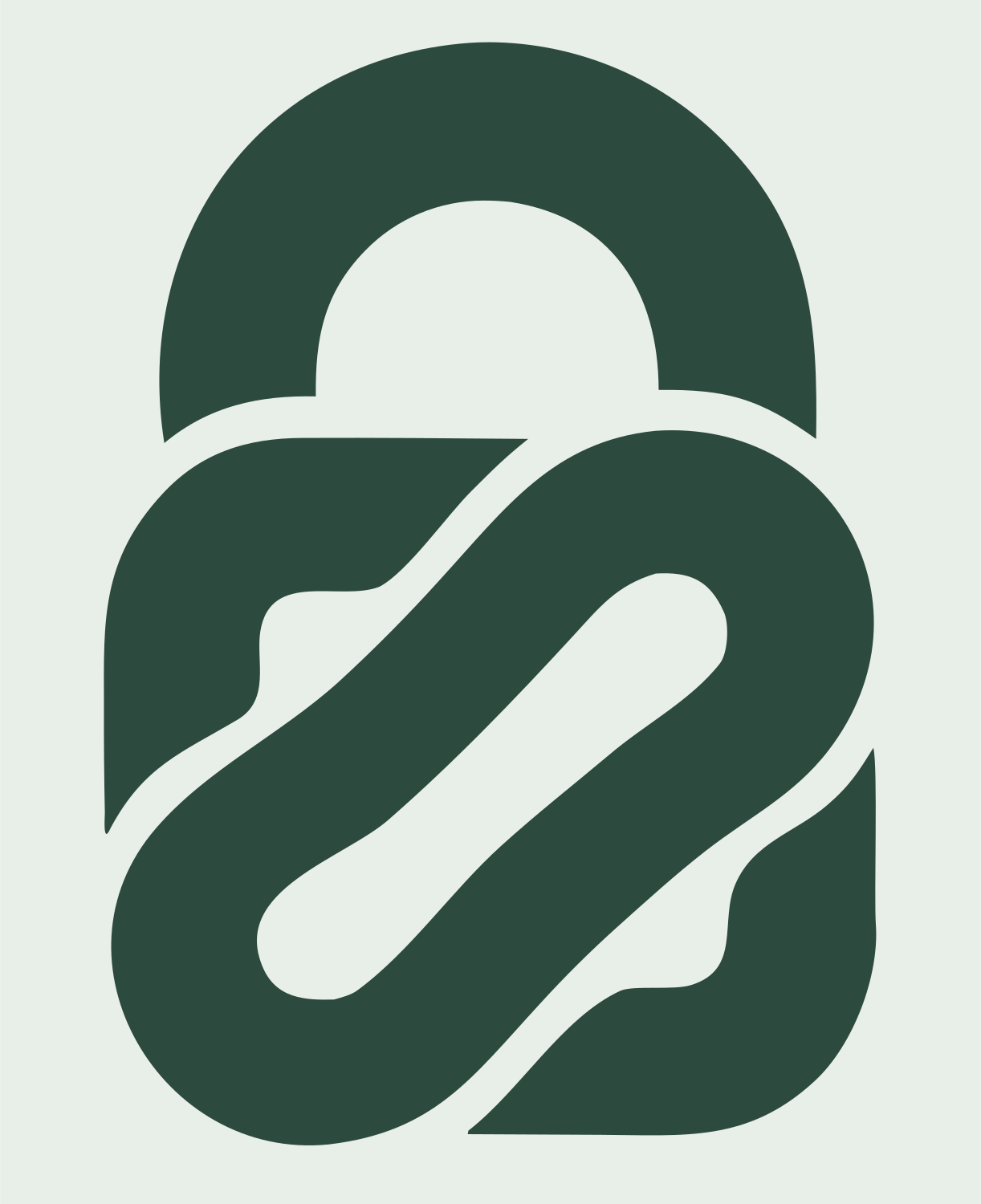 Monoline Padlock Edit Mark #e8efe9/#2d4a3e