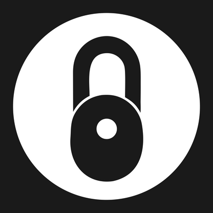 Negative Space Padlock Circle Badge #1a1a1a/#ffffff