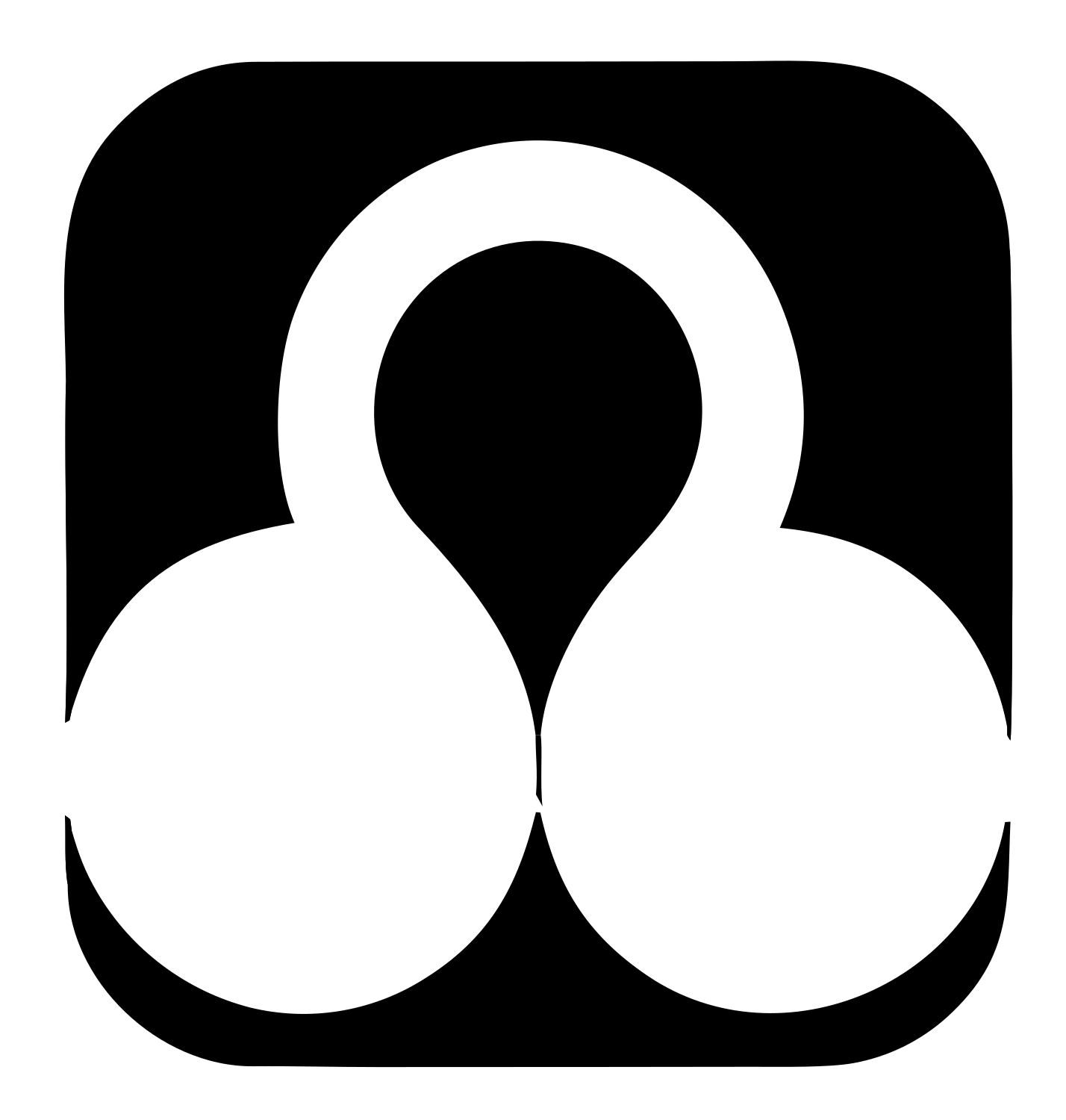 Negative Space Triple Circle Lock Badge #ffffff/#000000