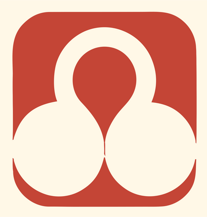 Negative Space Triple Circle Lock Badge #fff8e7/#c44536