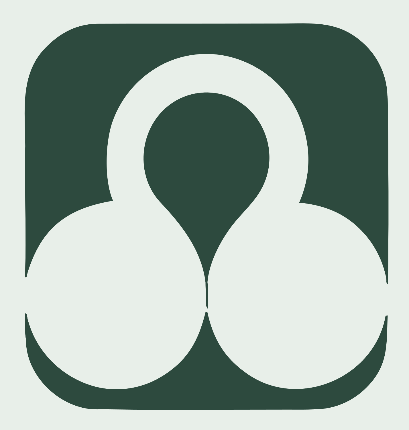 Negative Space Triple Circle Lock Badge #e8efe9/#2d4a3e