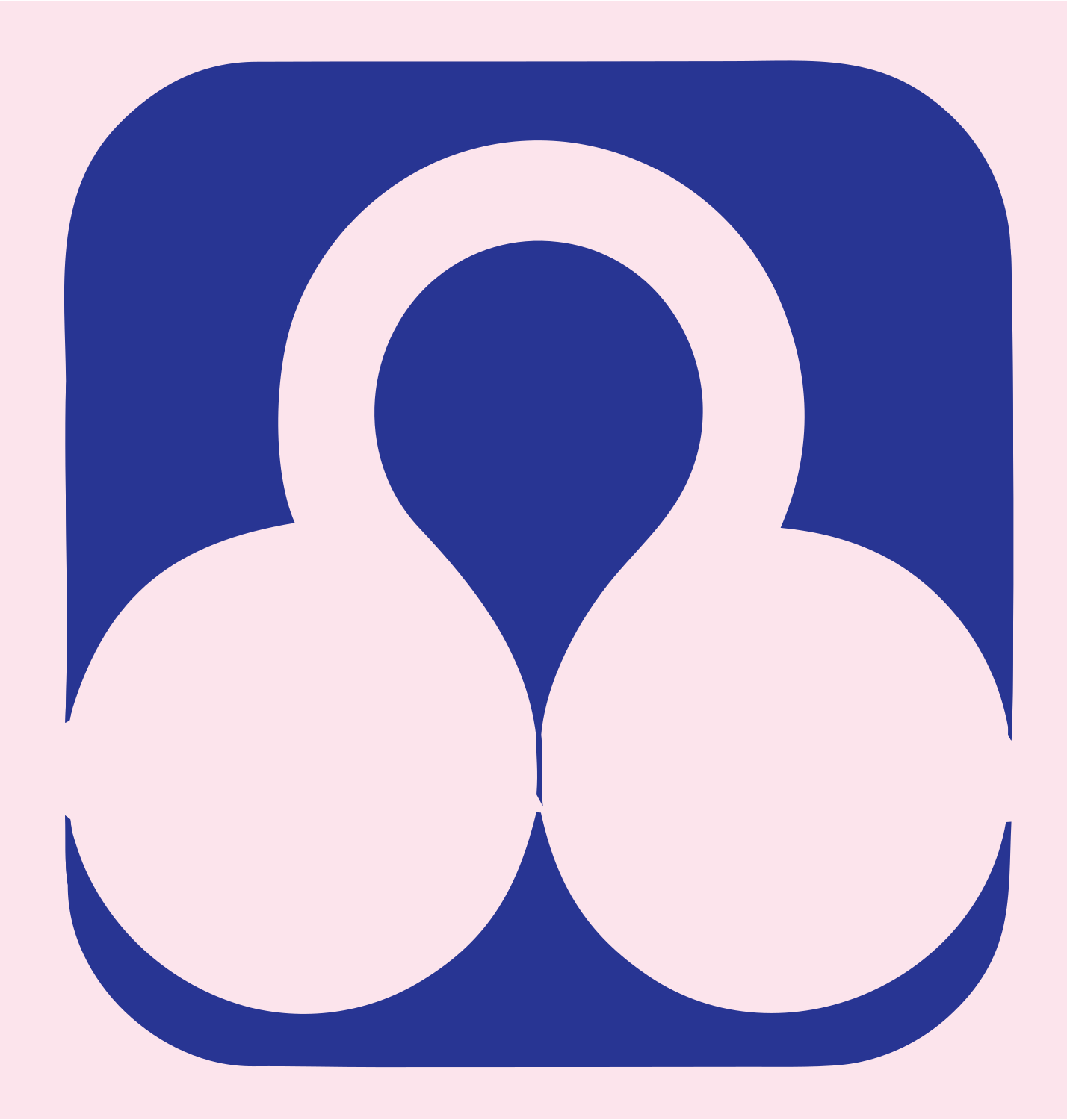 Negative Space Triple Circle Lock Badge #fce4ec/#283593