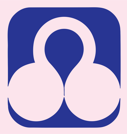 Negative Space Triple Circle Lock Badge #fce4ec/#283593