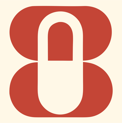 Negative Space Padlock Double Mark #fff8e7/#c44536