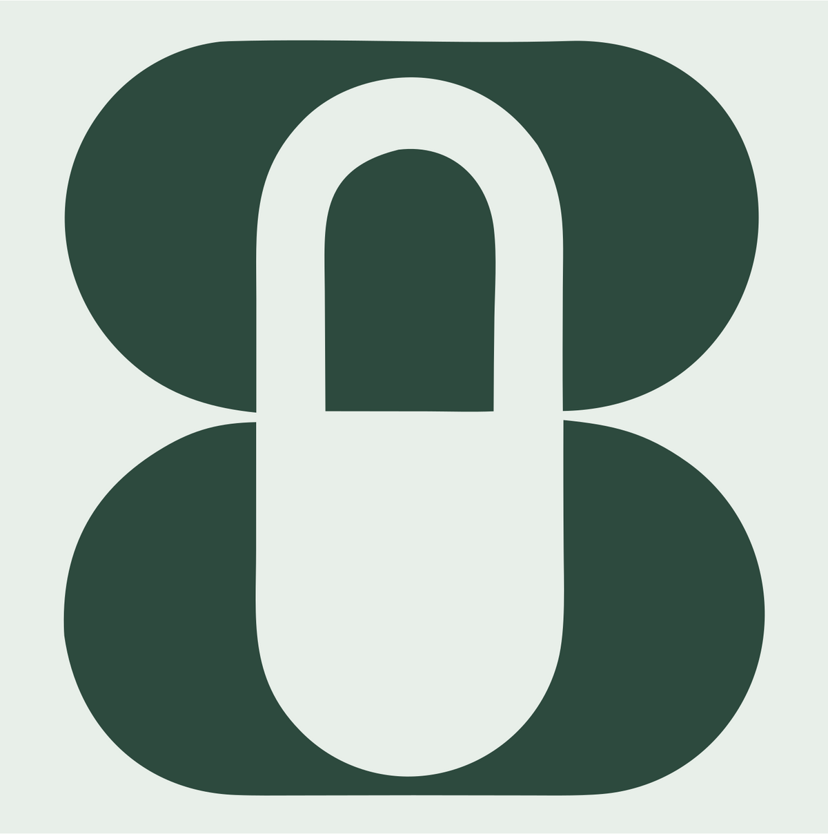 Negative Space Padlock Double Mark #e8efe9/#2d4a3e