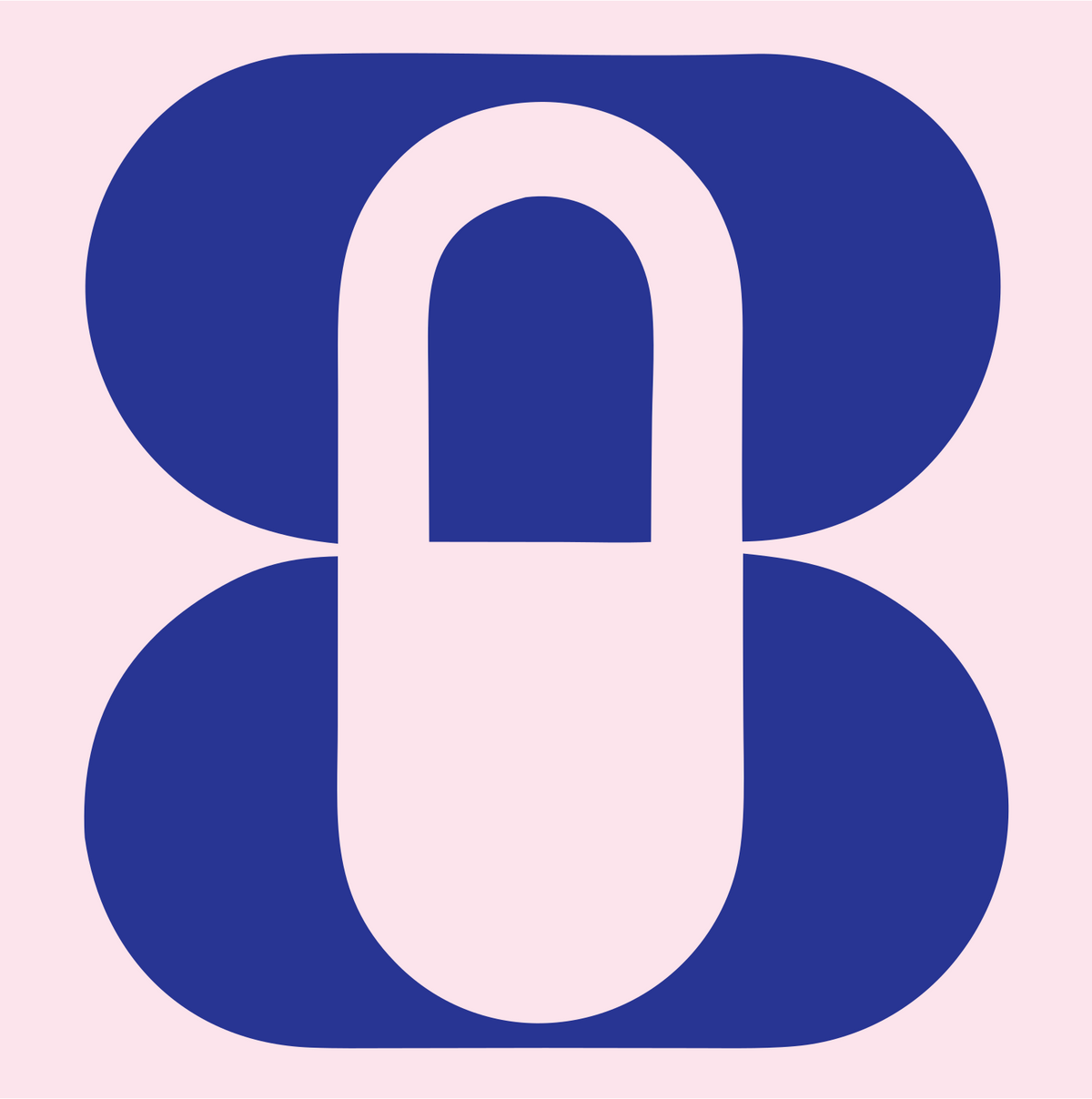 Negative Space Padlock Double Mark #fce4ec/#283593