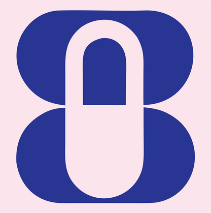 Negative Space Padlock Double Mark #fce4ec/#283593