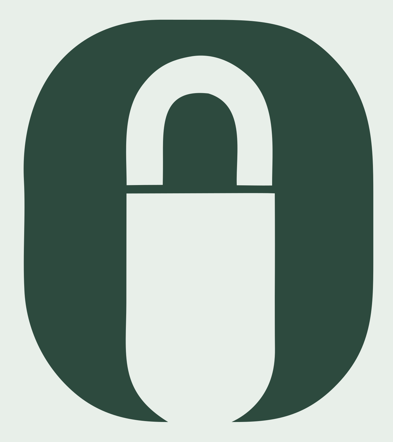 Negative Space Padlock Rounded Badge #e8efe9/#2d4a3e