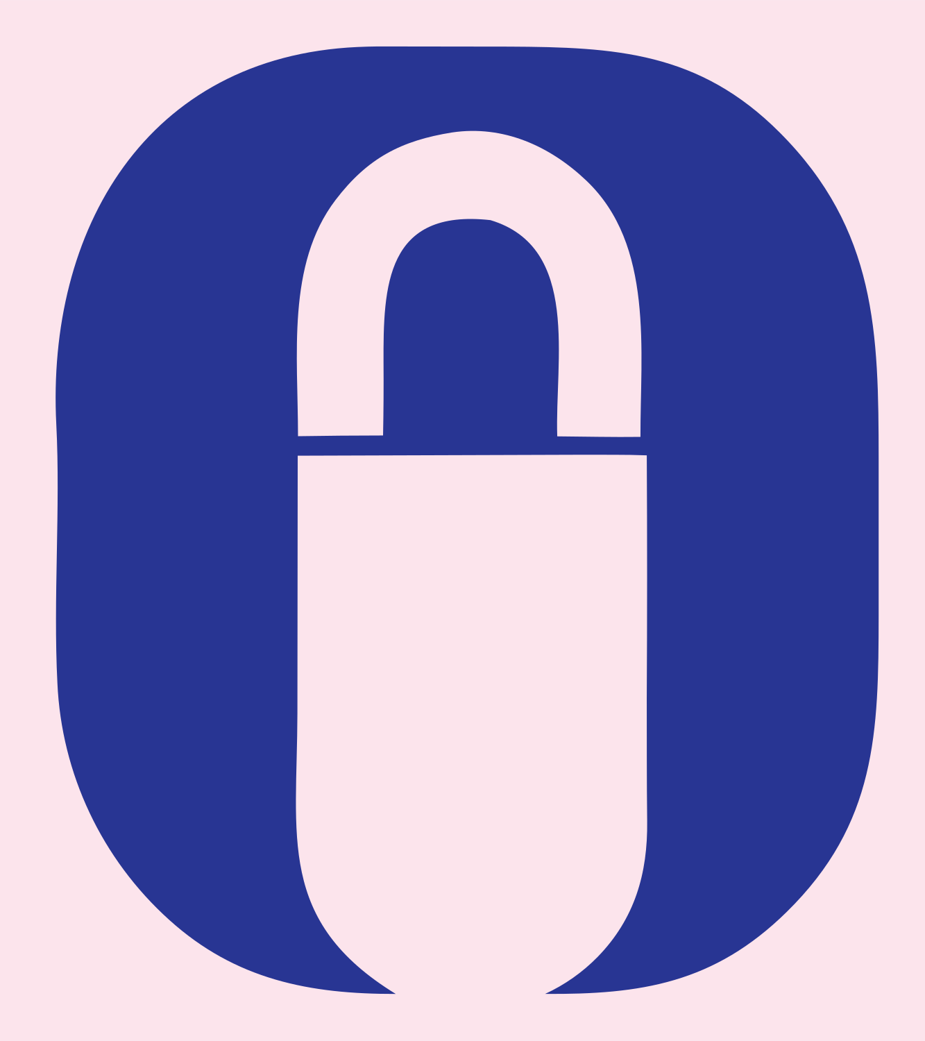 Negative Space Padlock Rounded Badge #fce4ec/#283593