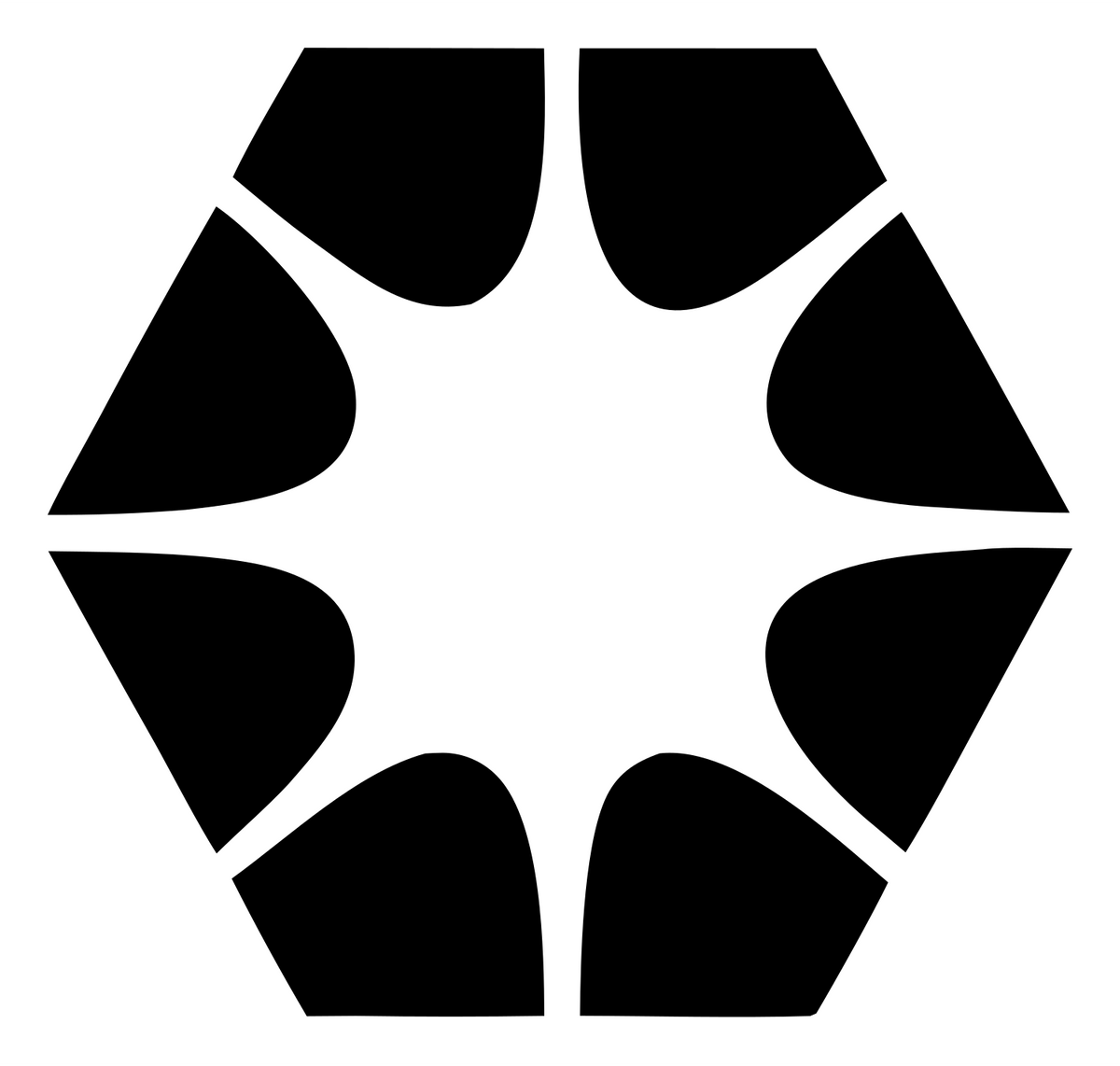 Negative Space Hexagon Star Mark #ffffff/#000000