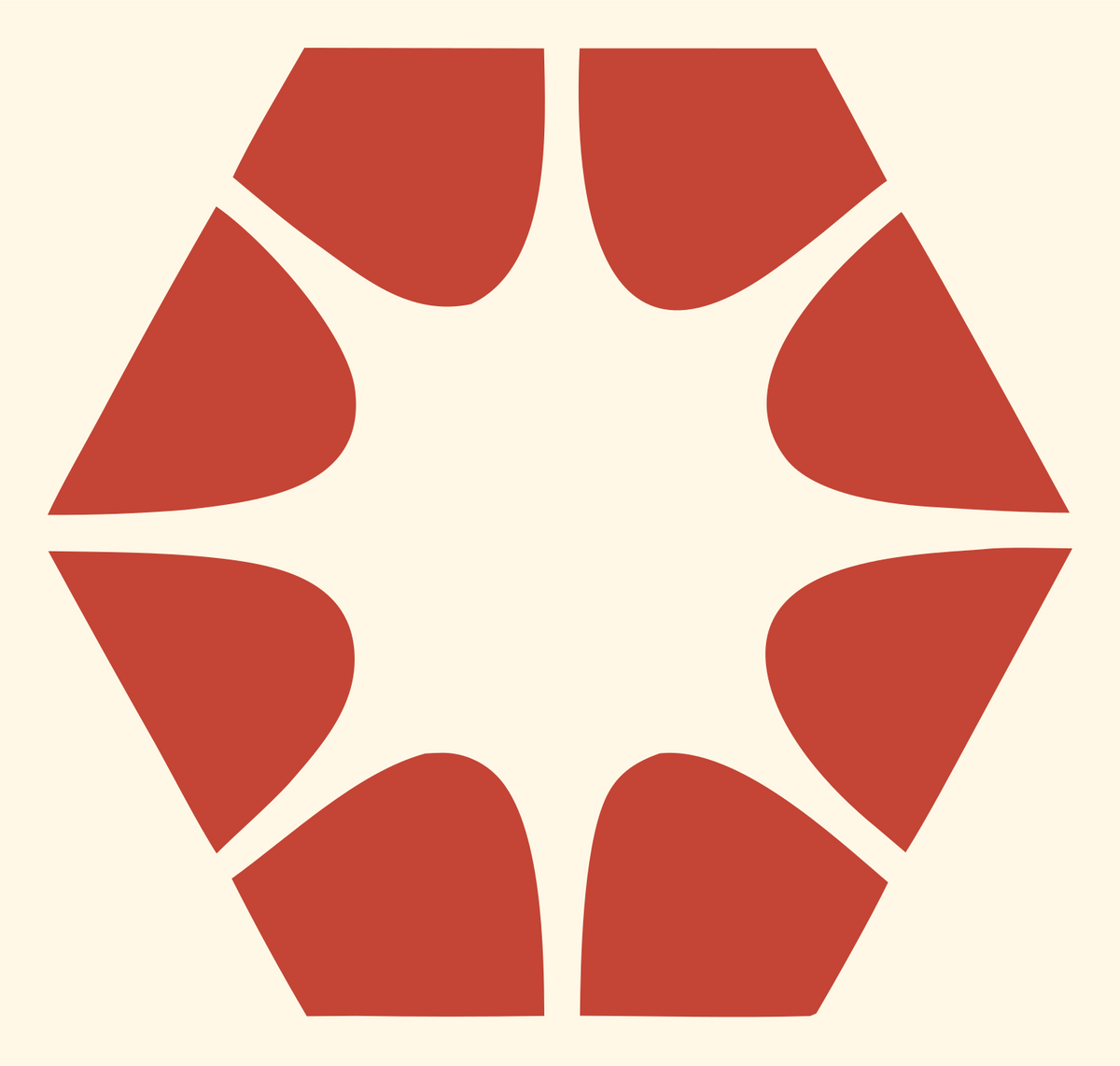 Negative Space Hexagon Star Mark #fff8e7/#c44536