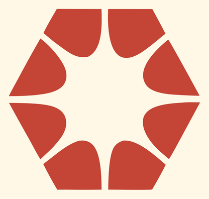 Negative Space Hexagon Star Mark #fff8e7/#c44536