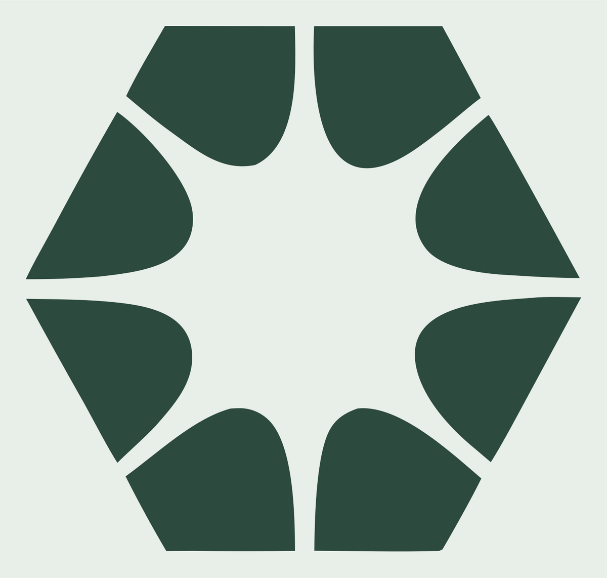 Negative Space Hexagon Star Mark #e8efe9/#2d4a3e