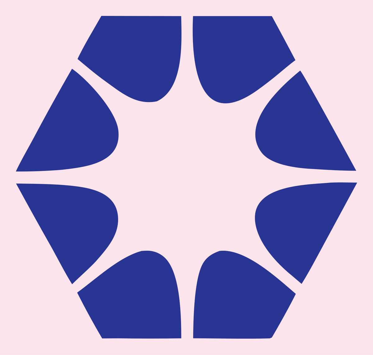 Negative Space Hexagon Star Mark #fce4ec/#283593