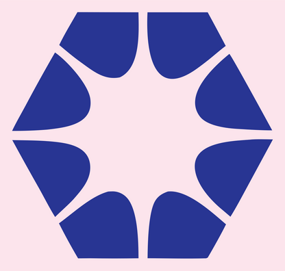 Negative Space Hexagon Star Mark #fce4ec/#283593