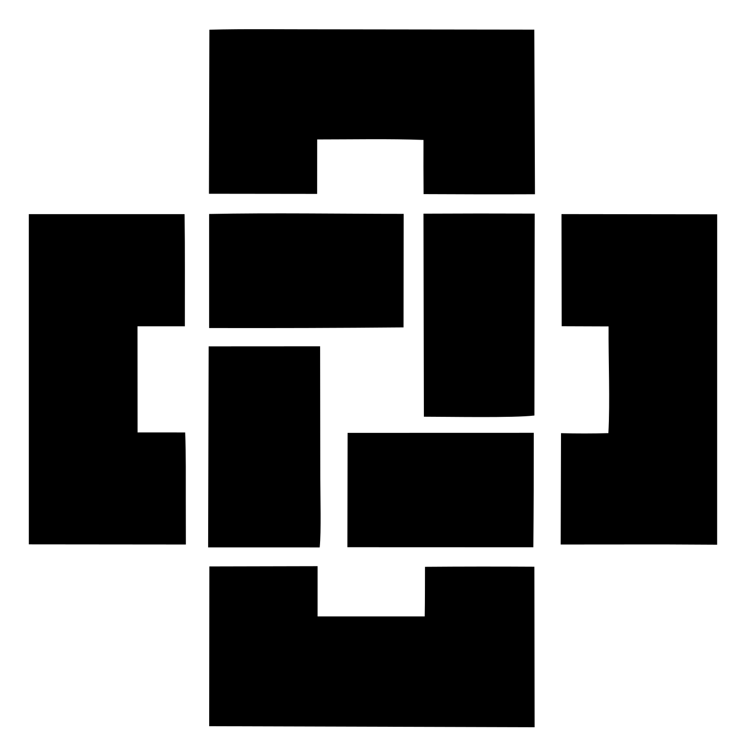 Blocky Padlock Grid Mark #ffffff/#000000